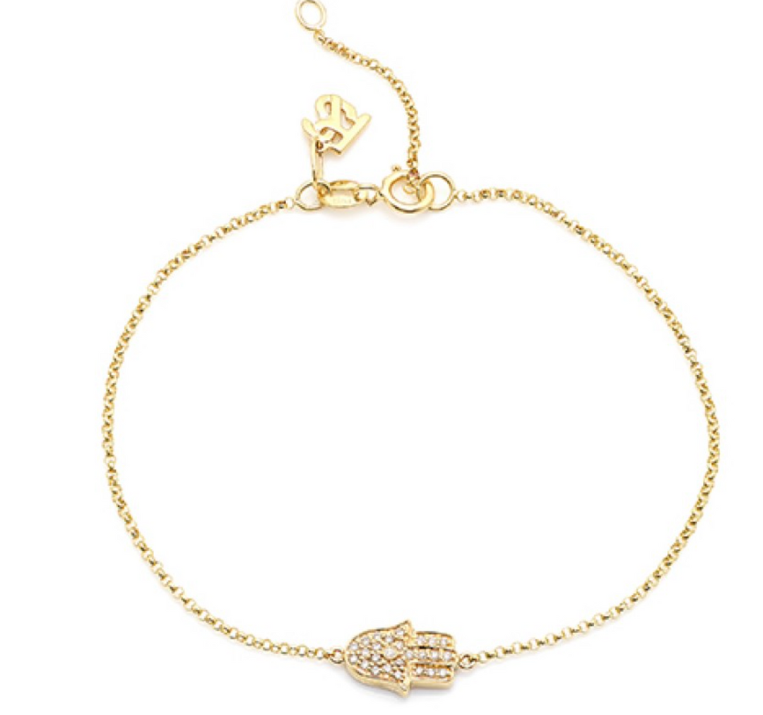 14k Yellow Gold Diamond Floating Butterfly Bracelet