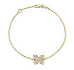 Load image into Gallery viewer, 14K YELLOW GOLD DIAMOND FLOATING BUTTERFLY BRACELET - Millo Jewelry