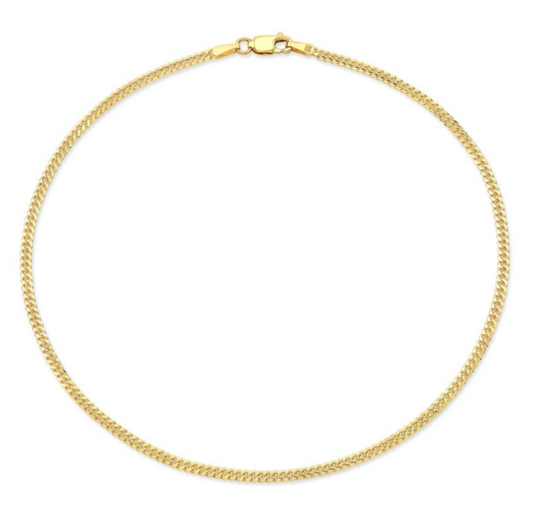 14K YELLOW GOLD MINI MIAMI CUBAN LINK ANKLET 10" - Millo Jewelry