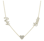 Load image into Gallery viewer, 14K Yellow Gold Diamond Heart Script Name Necklace - Millo Jewelry