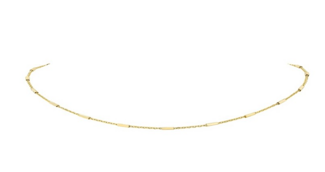 14K YELLOW GOLD BAR CHAIN NECKLACE - Millo Jewelry