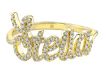 Load image into Gallery viewer, 14K YELLOW GOLD DIAMOND SCRIPT NAME RING - Millo Jewelry