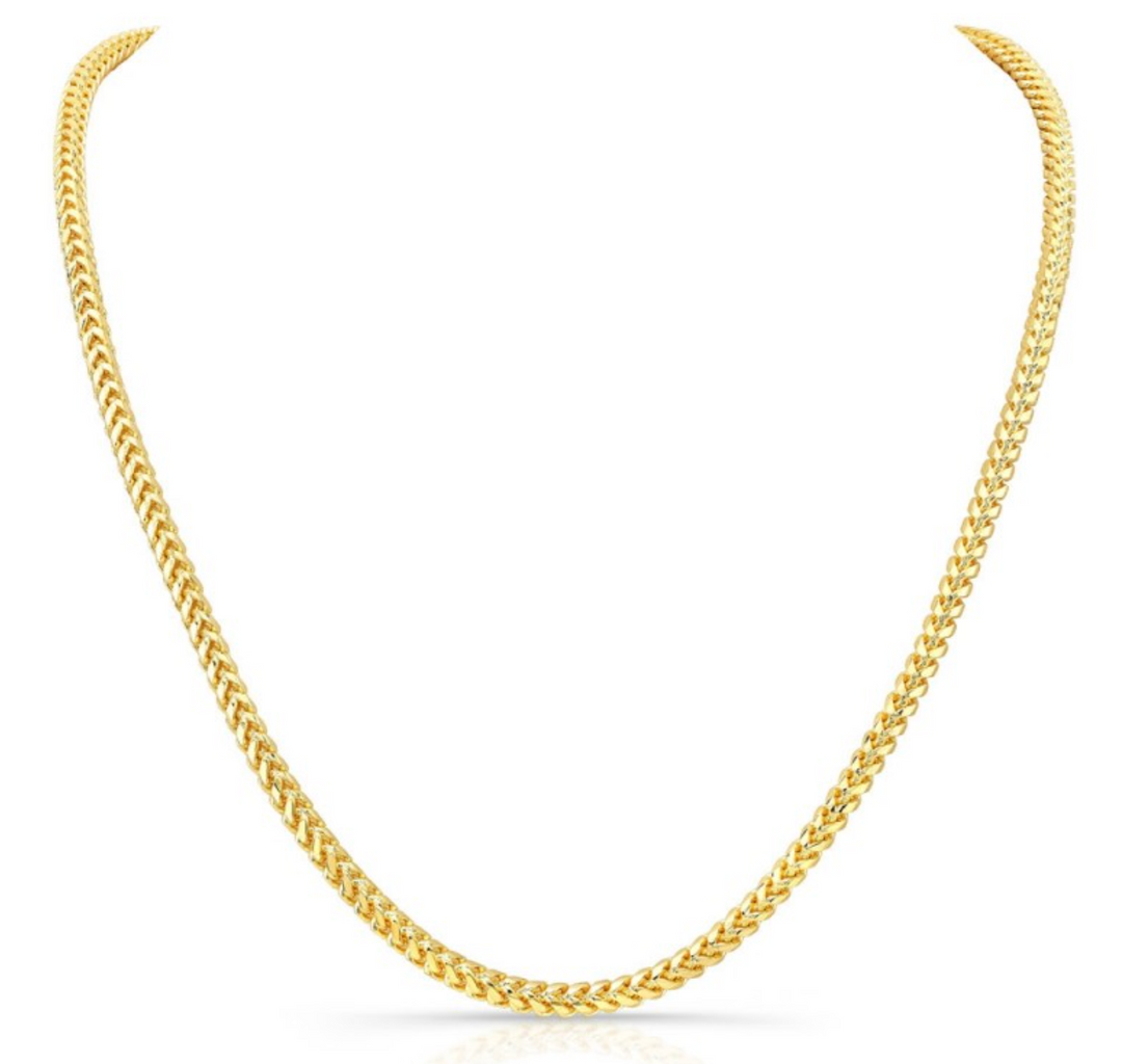 14K Yellow Gold Solid Franco Chain Necklace - Millo Jewelry