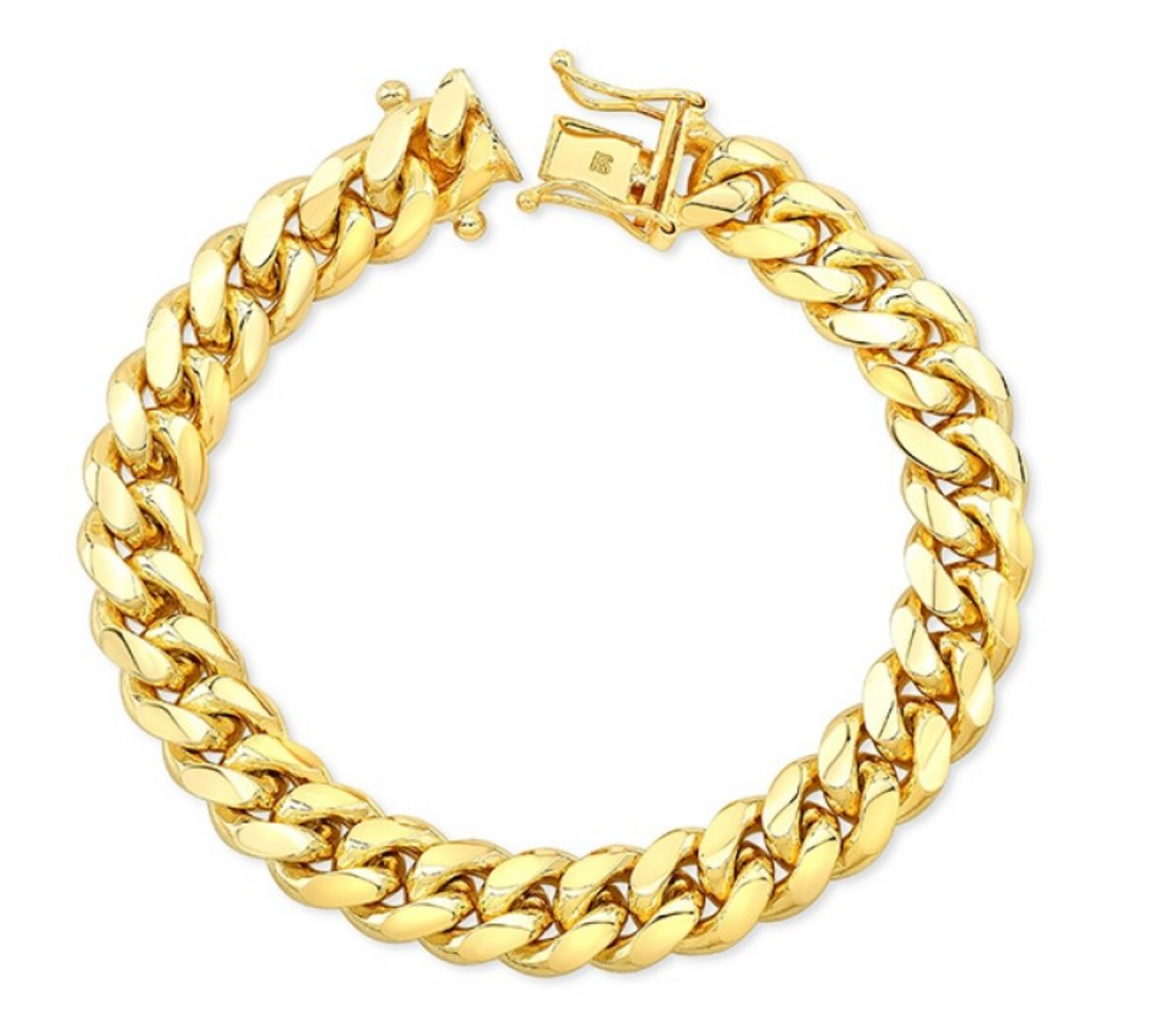 14K YELLOW GOLD SOLID MIAMI CUBAN LINK BRACELET - Millo Jewelry