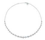 Load image into Gallery viewer, 14K WHITE GOLD DIAMOND LEAF NECKLACE - Millo Jewelry