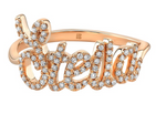 Load image into Gallery viewer, 14K YELLOW GOLD DIAMOND SCRIPT NAME RING - Millo Jewelry
