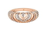Load image into Gallery viewer, 14K Gold Diamond Chevron Mini Dome Ring - Millo Jewelry

