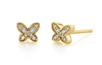 Load image into Gallery viewer, 14K YELLOW GOLD DIAMOND MINI BUTTERFLY EARRING Single - Millo Jewelry