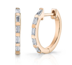 Load image into Gallery viewer, DIAMOND BAGUETTE MINI HUGGIES - Millo Jewelry