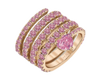 Load image into Gallery viewer, PINK SAPPHIRE SPIRAL HEART PINKY RING - Millo Jewelry