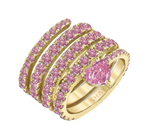 Load image into Gallery viewer, PINK SAPPHIRE SPIRAL HEART PINKY RING - Millo Jewelry