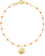 Load image into Gallery viewer, Sun Classic Gigi Orange Bracelet - Yellow Gold 6.7&quot; - Millo Jewelry
