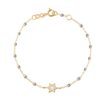 Load image into Gallery viewer, Star of David Classic Gigi Silver Diamond Bracelet - Yellow Gold 6.7&quot; - Millo Jewelry
