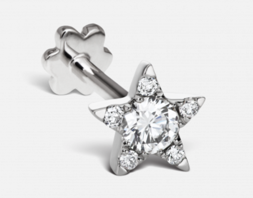 5.5mm Diamond Star Threaded Stud - Millo Jewelry