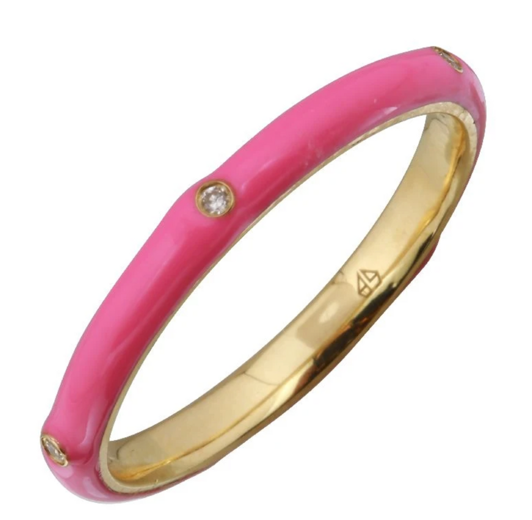 Enamel Five Diamond Ring - Millo Jewelry