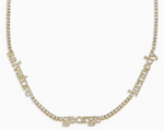 Load image into Gallery viewer, 14K Gold Custom Nameplate Tennis Necklace - Millo Jewelry
