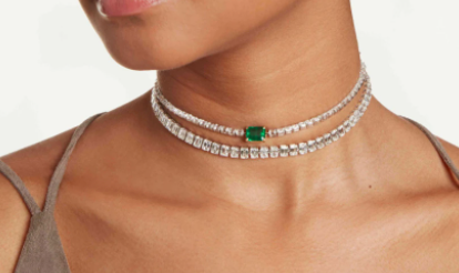 Emerald cut tennis necklace sale