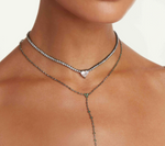 Load image into Gallery viewer, Diamond Heart Tennis Necklace - Millo Jewelry
