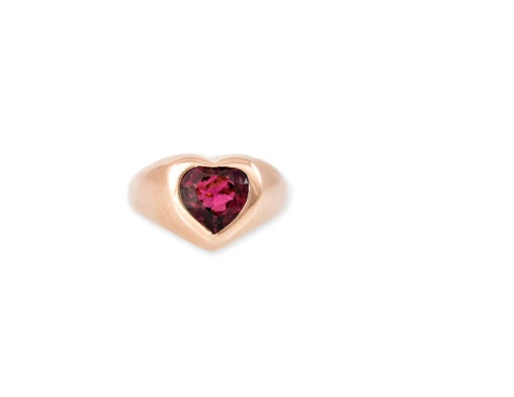 Pink Tourmaline Heart Signet Ring - Millo Jewelry