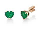 Load image into Gallery viewer, EMERALD HEART STUDS - Millo Jewelry
