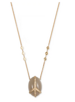 Load image into Gallery viewer, PAVE DIAMOND PEACE SIGN GREY MOONSTONE NECKLACE - Millo Jewelry
