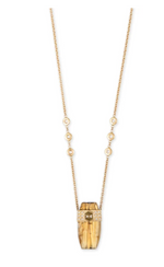 Load image into Gallery viewer, ROSE CUT DIAMOND CAP RUTILATED QUARTZ NECKLACE - Millo Jewelry
