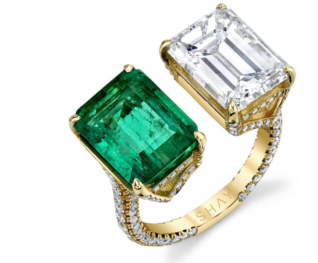 Emerald Cut Twin Ring - Millo Jewelry
