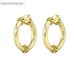 Load image into Gallery viewer, 14K YELLOW GOLD CUBAN TUBE HOOPS - Millo Jewelry
