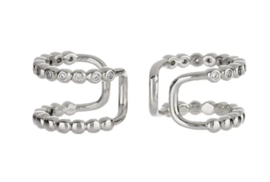 Beaded Diamonte Ear Cuffs - Millo Jewelry