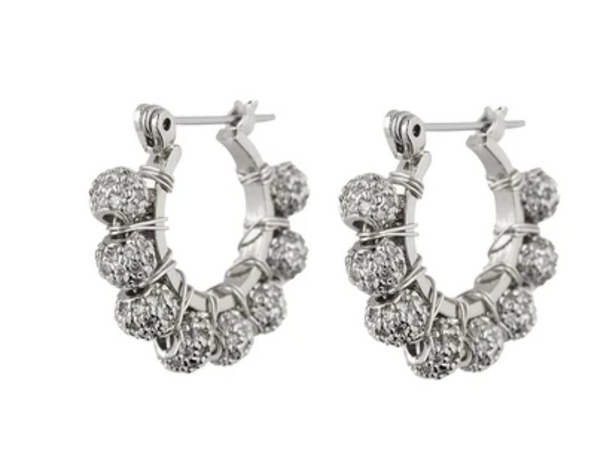 Pave Dome Wrap Hoops - Millo Jewelry