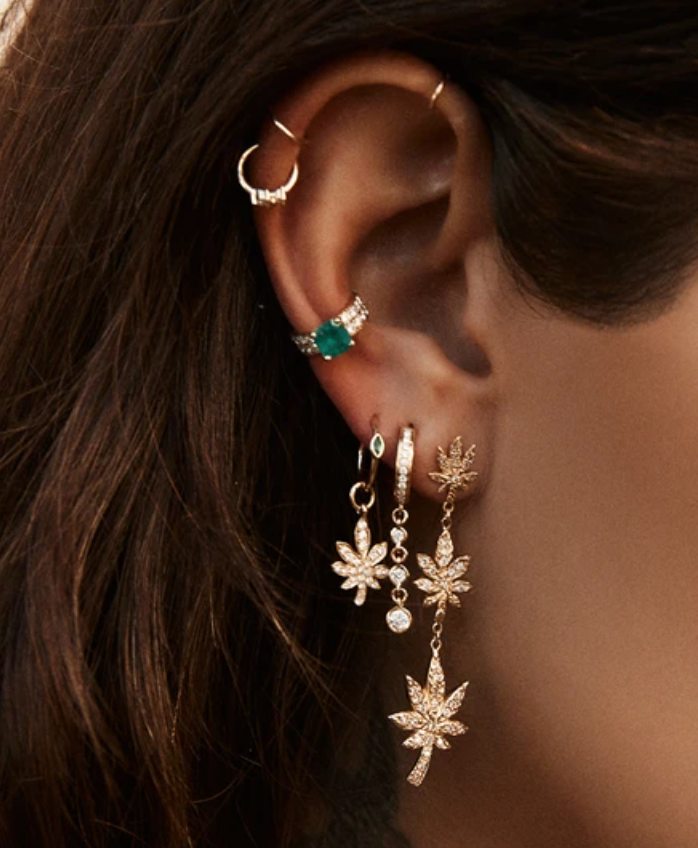 Pave Diamond Sweet Leaf Charm - Millo Jewelry