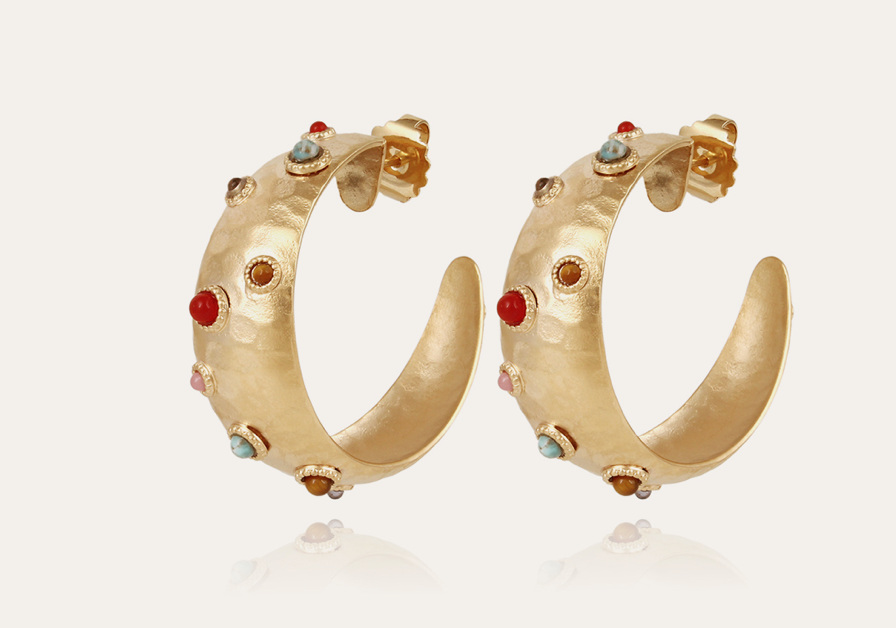 Leontia gold hoop  Earrings - Millo Jewelry