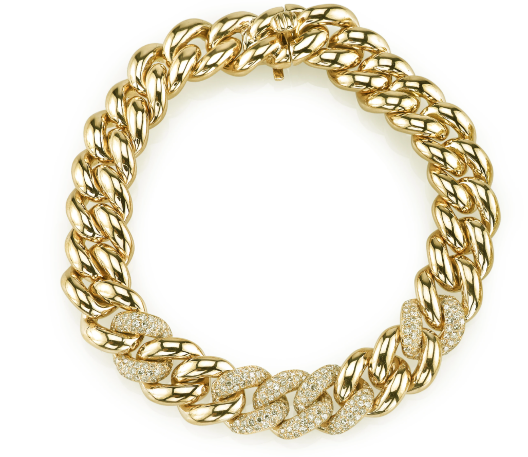 18KY 5 Pave Diamond link Essential Link Bracelet - Millo Jewelry