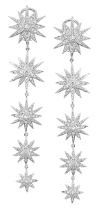Load image into Gallery viewer, 18KW 5 Star Diamond Drop Earrings - Millo Jewelry

