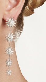 Load image into Gallery viewer, 18KW 5 Star Diamond Drop Earrings - Millo Jewelry
