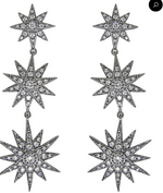 Load image into Gallery viewer, 18KW Diamond Triple Starburst Drop Earring - Millo Jewelry