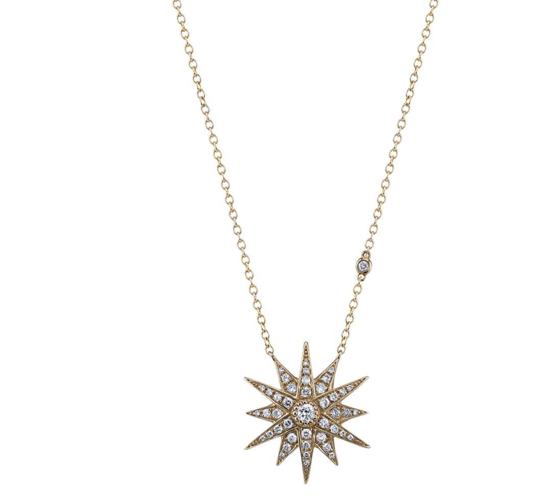 18KY Diamond Starburst Necklace - Millo Jewelry