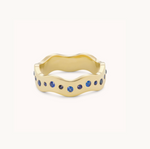 Load image into Gallery viewer, Blue Sapphire Wave Band V - Millo Jewelry
