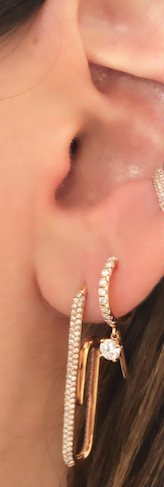 Diamond Paperclip Earring - Millo Jewelry