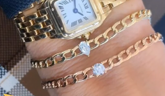 CUBAN LINK BRACELET WITH ROUND DIAMOND CENTER - Millo Jewelry