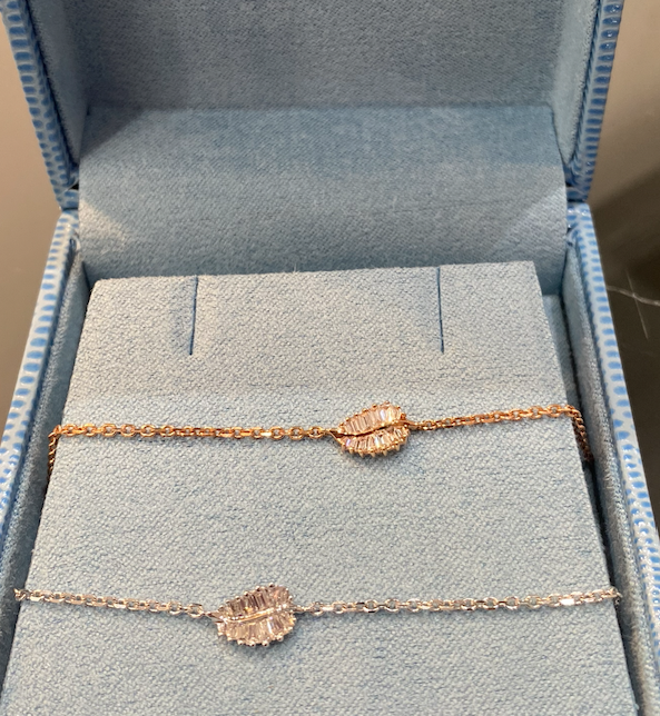 SMALL PALM LEAF DIAMOND CHAIN BRACELET - Millo Jewelry