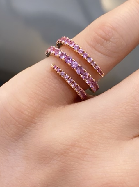 Anita Ko 18kt Rose Gold Two Row Coil Diamond Ring In Pink