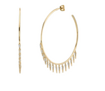 Load image into Gallery viewer, GOLD &amp; DIAMOND FRINGE LARGE HOOPS - Millo Jewelry
