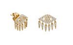 Load image into Gallery viewer, GOLD &amp; DIAMOND EVIL EYE FRINGE STUD EARRINGS - Millo Jewelry
