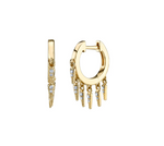 Load image into Gallery viewer, GOLD &amp; DIAMOND FRINGE HUGGIE HOOPS - Millo Jewelry