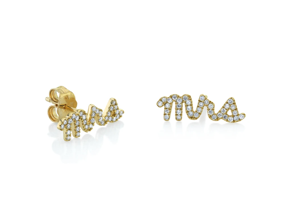 GOLD & DIAMOND MRS STUDS - Millo Jewelry