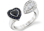 Load image into Gallery viewer, DIAMOND &amp; BLUE SAPPHIRE TWIN PINKY RING - Millo Jewelry
