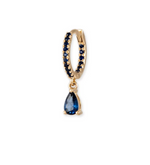 Load image into Gallery viewer, PAVE BLUE SAPPHIRE + BLUE SAPPHIRE TEARDROP MINI HOOP - Millo Jewelry
