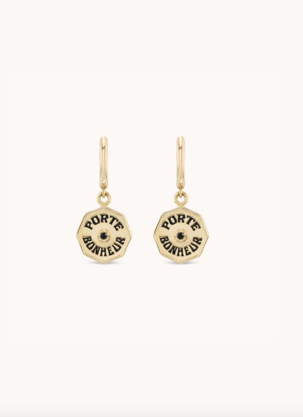 Wee PB Enamel Coin Earrings - Millo Jewelry