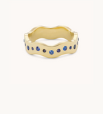 Load image into Gallery viewer, Blue Sapphire Wave Band V - Millo Jewelry
